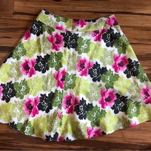 ANN TAYLOR SILK Floral Skirt  Size S